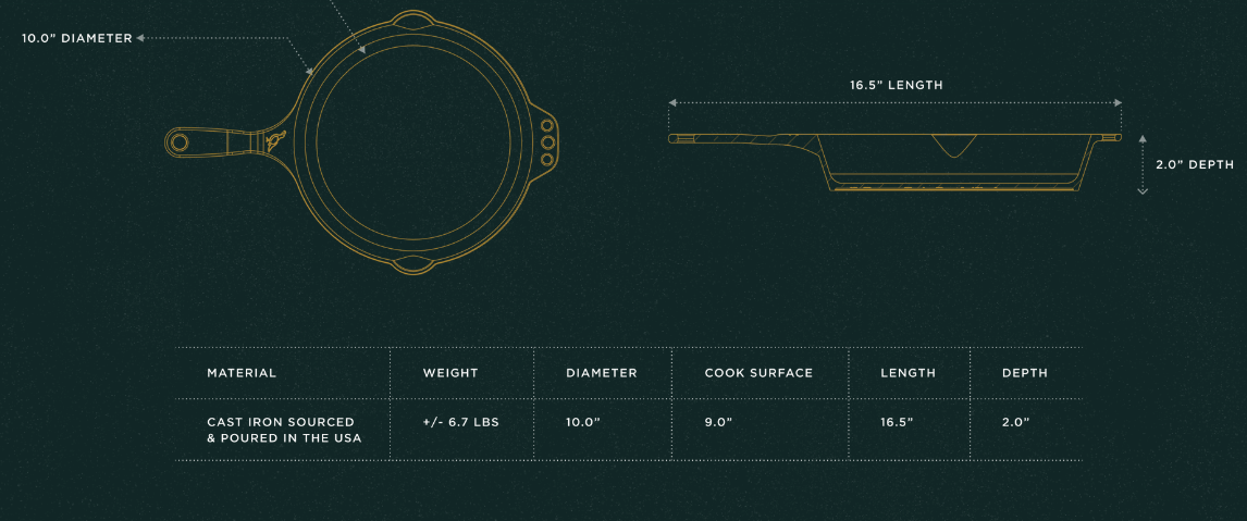 Smithey Ironware No. 10 Skillet