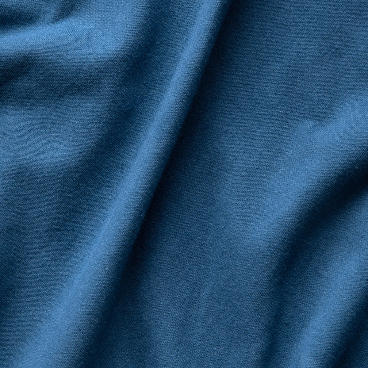 Mens Basic Classic T-Shirt Tee Gentleman Style Athletic Fit Elastane Indigo Blue Fabric Close Up Made in Australia