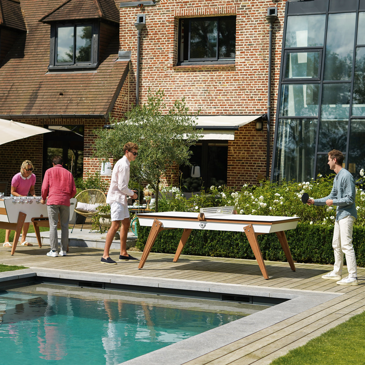 Stella Outdoor Millesime White 3-in-1 Pool Table