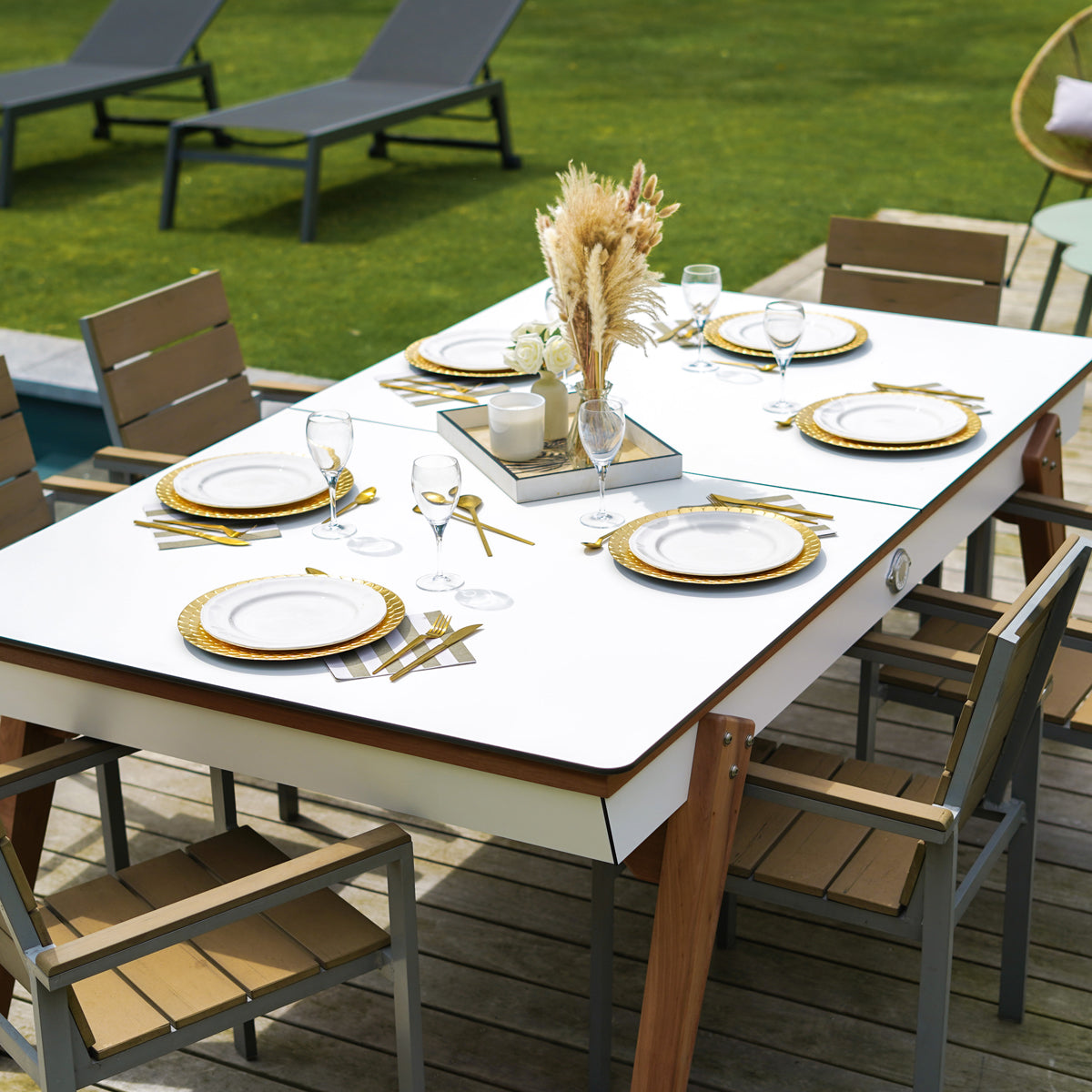 Stella Outdoor Millesime White 3-in-1 Pool Table