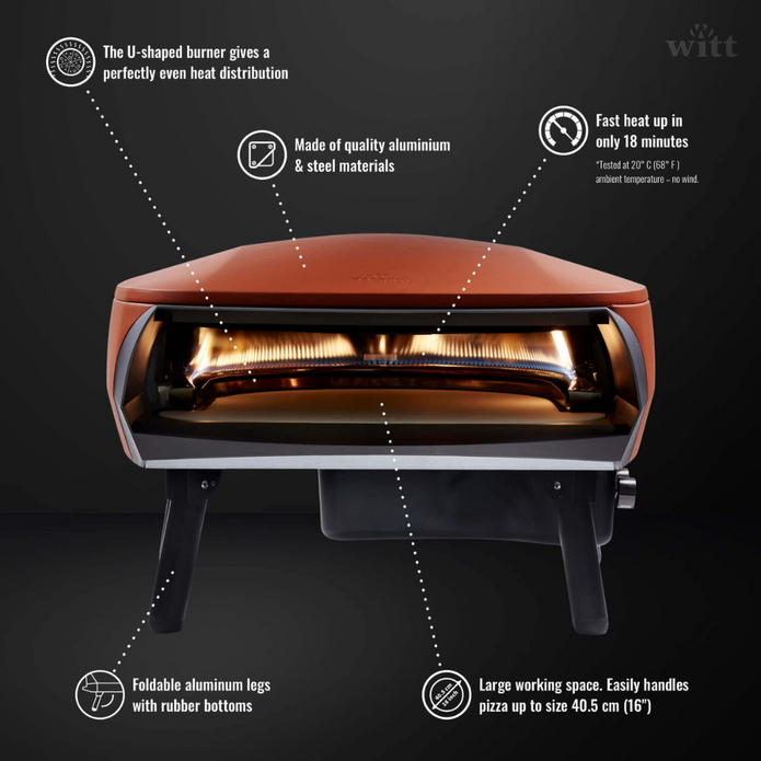 WITT Etna Fermo Gas Powered Pizza Oven 16&quot; - Orange