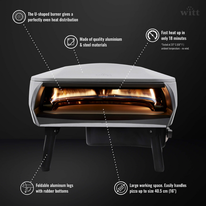 WITT Etna Fermo Gas Powered Pizza Oven 16&quot; - Stone
