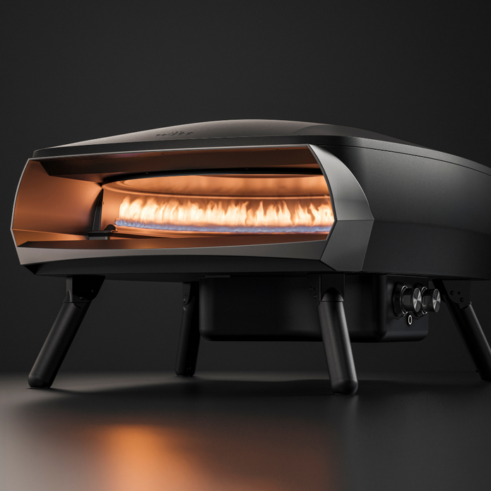 WITT Etna Rotante Gas Powered Pizza Oven w/ Twin Burner &amp; Rotating Stone 16&quot; - Black
