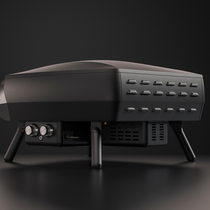 WITT Etna Rotante Gas Powered Pizza Oven w/ Twin Burner &amp; Rotating Stone 16&quot; - Black