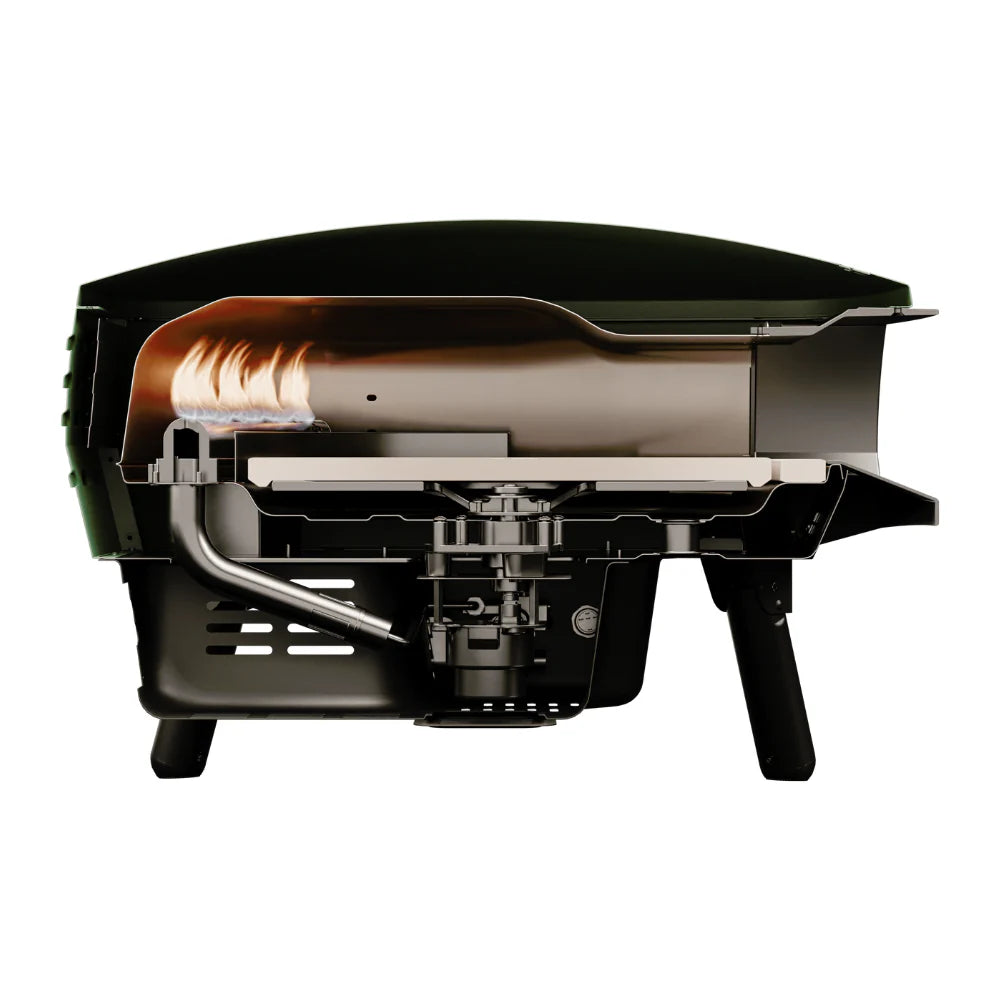 WITT Piccolo Rotante Gas Powered Pizza Oven w/ Rotating Stone 13&quot; - Black