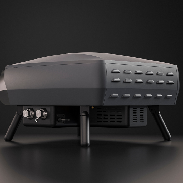 WITT Etna Rotante Gas Powered Pizza Oven w/ Twin Burner &amp; Rotating Stone 16&quot; - Graphite