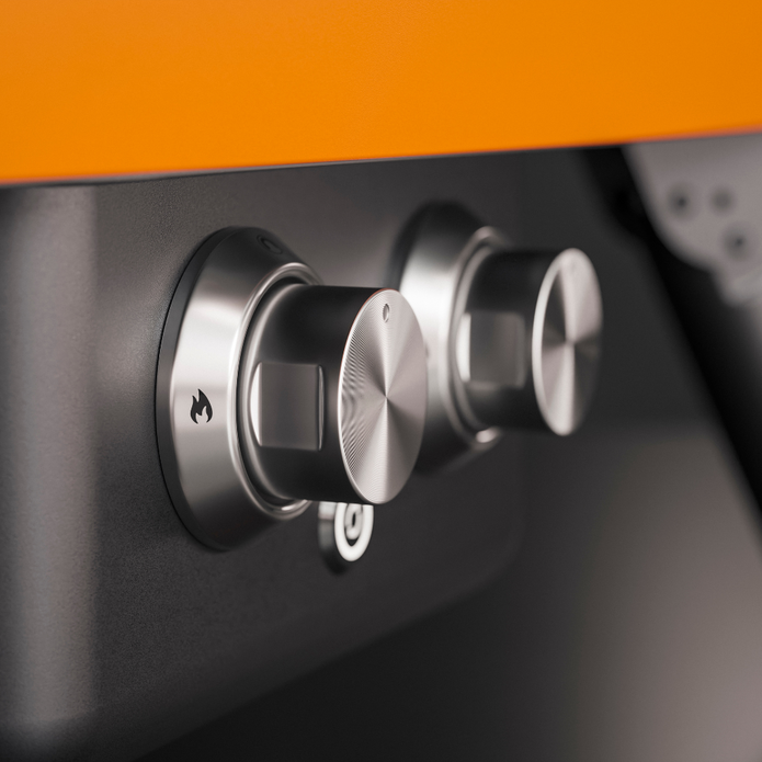 WITT Etna Rotante Gas Powered Pizza Oven w/ Twin Burner &amp; Rotating Stone 16&quot; - Orange