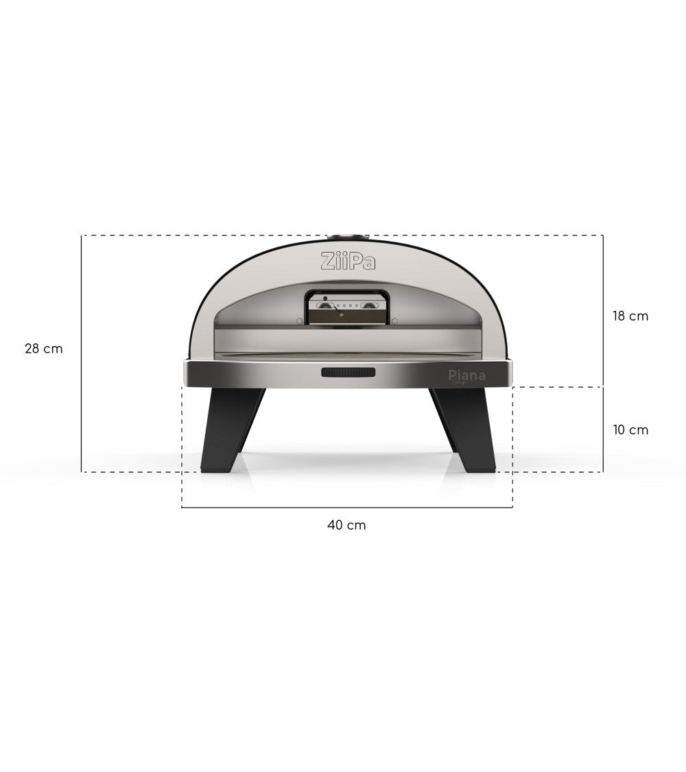 ZiiPa Piana Gas Fired Pizza Oven PLUS Rotating Stone / Charcoal