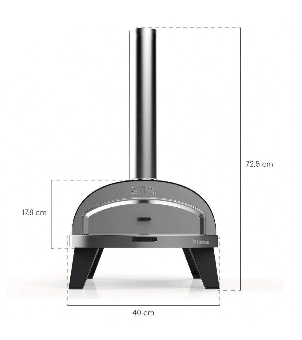 ZiiPa Piana Wood Pellet Pizza Oven PLUS Rotating Stone / Charcoal