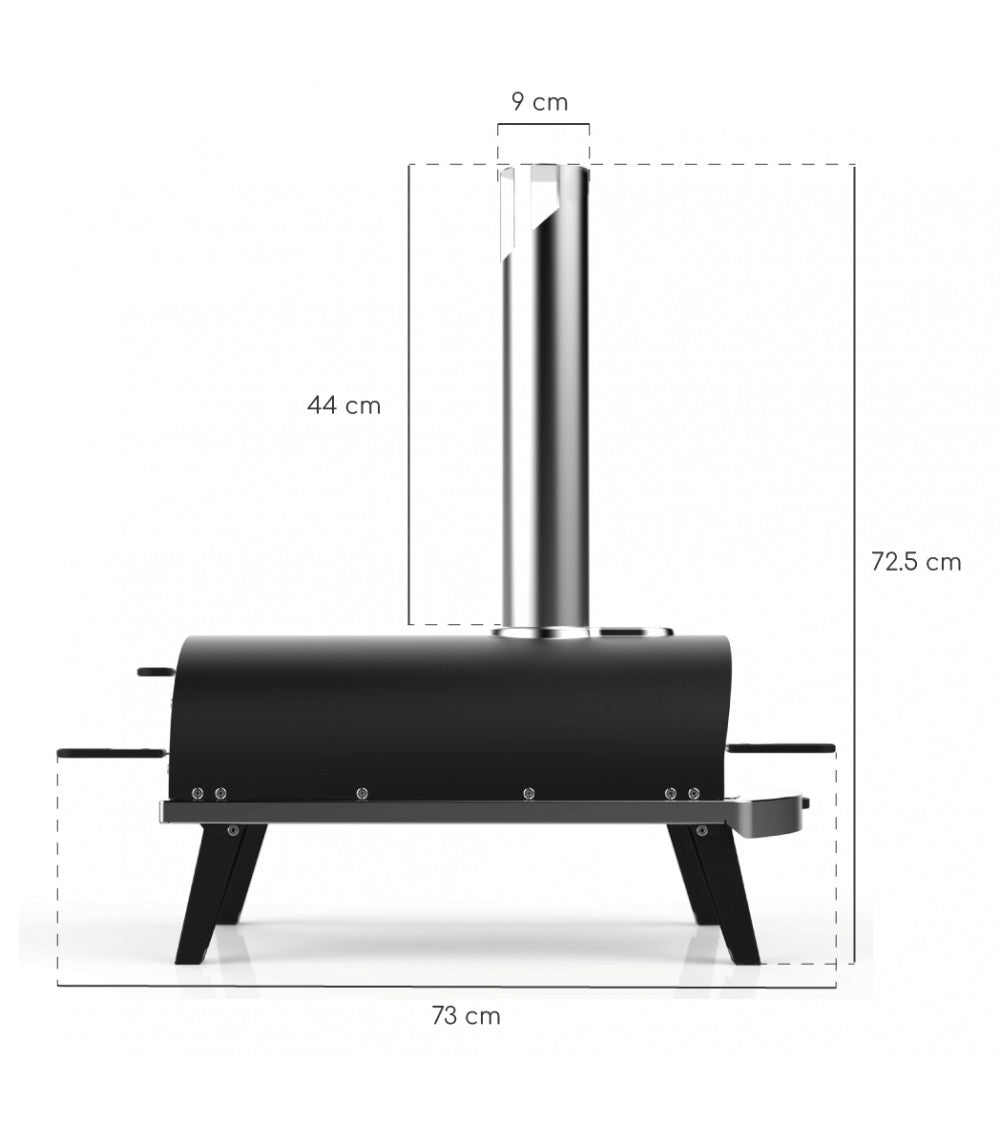 ZiiPa Piana Wood Pellet Pizza Oven PLUS Rotating Stone / Charcoal
