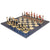 Italfama Renaissance Theme Hand Painted Metal Chess Set with Blue Ash Burl Chess Board