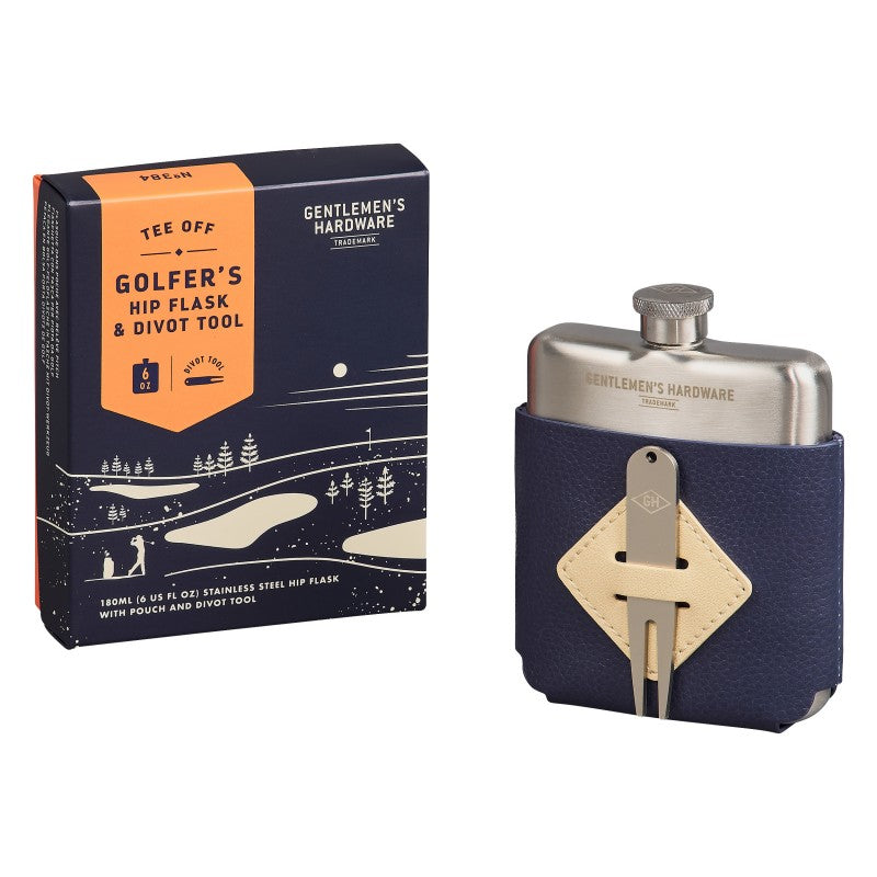 Gentlemen's Hardware Golfers Hip Flask & Divot Tool