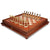 Italfama Large Italian Arabesque Staunton Metal & Wood Chess Set with Elm Burl Chess Case