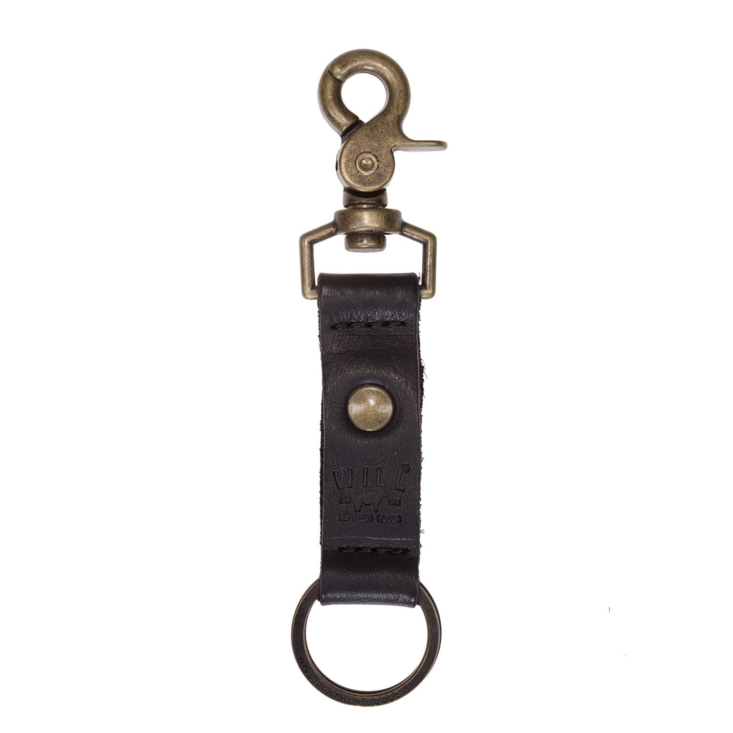 Will Leather Wren Keychain Black