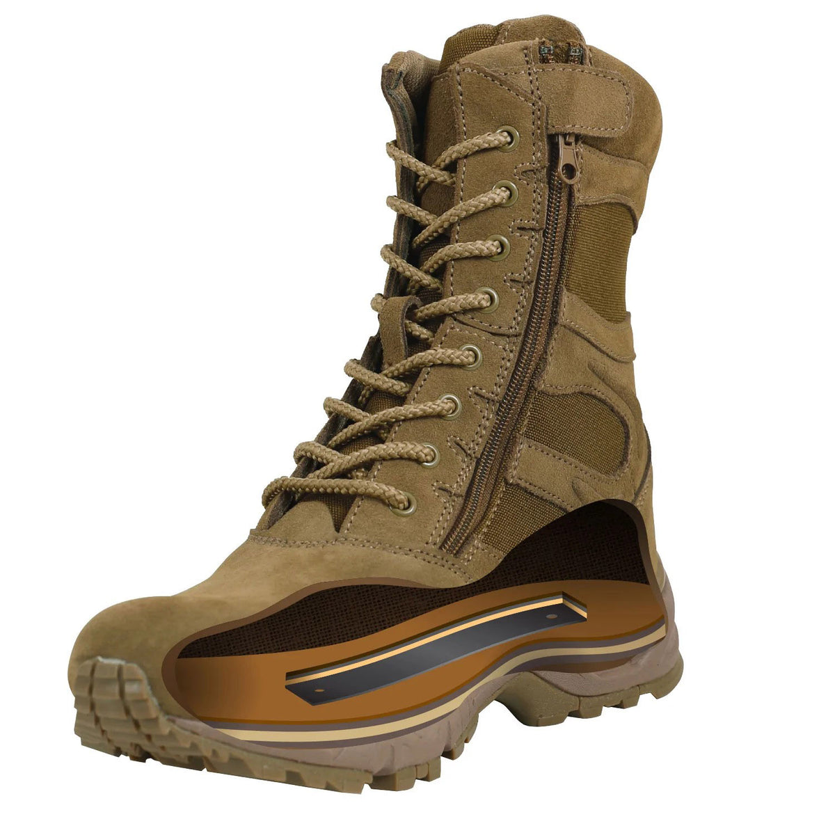 Rothco Forced Entry 8&quot; Deployment Boots With Side Zipper