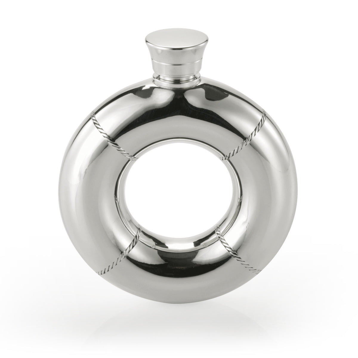 Royal Selangor Lifesaver Hip Flask in Wooden Gift Box