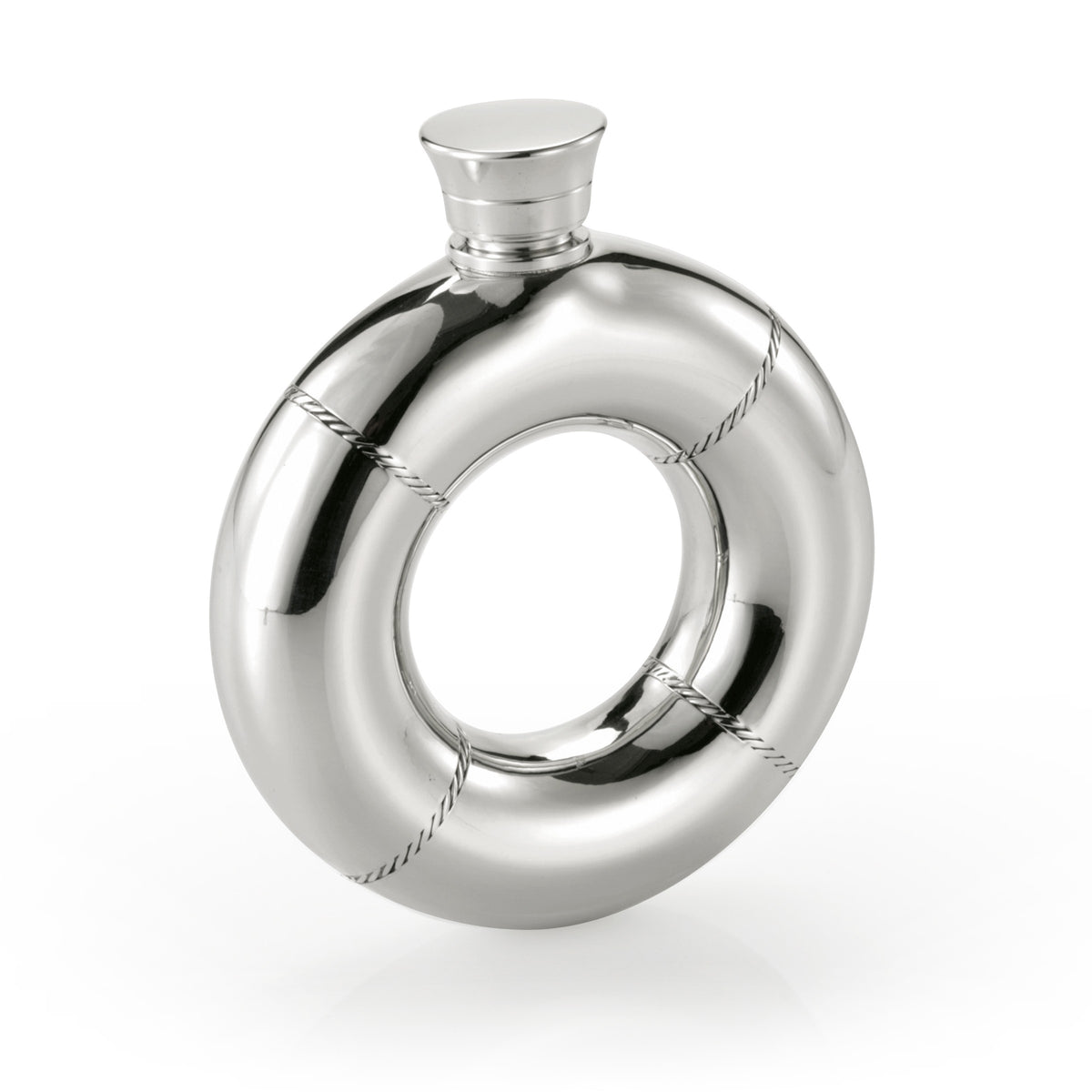 Royal Selangor Lifesaver Hip Flask in Wooden Gift Box