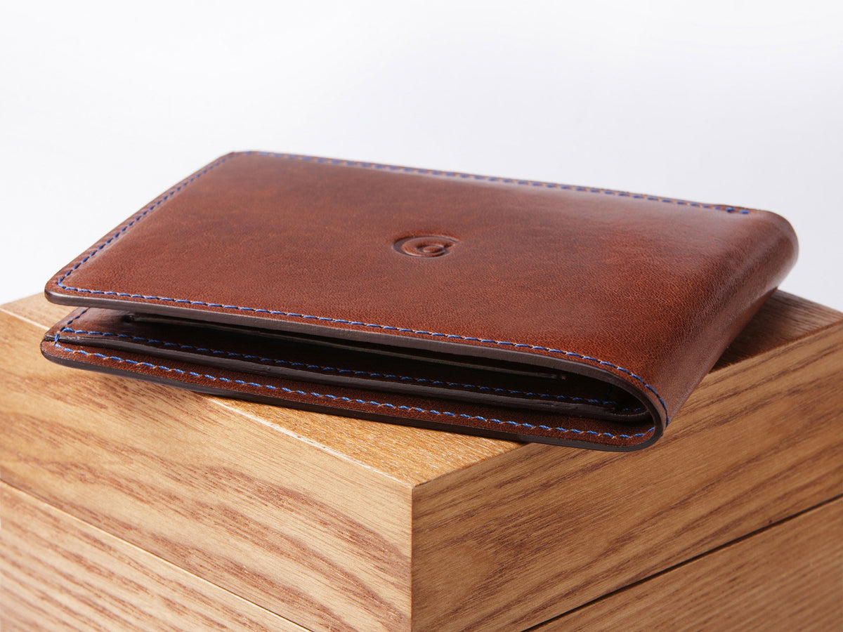 Danny P. Slim Leather Coin Wallet Brown