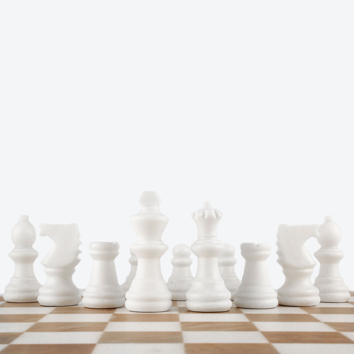 Scali Alabastro Alabaster Stone Chess Set - Bianco Agata