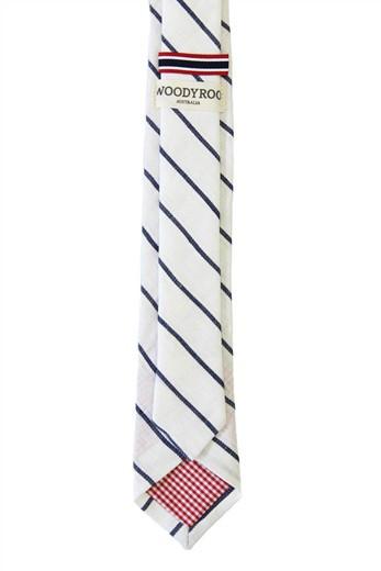 WoodyRoo White Stripe Tie
