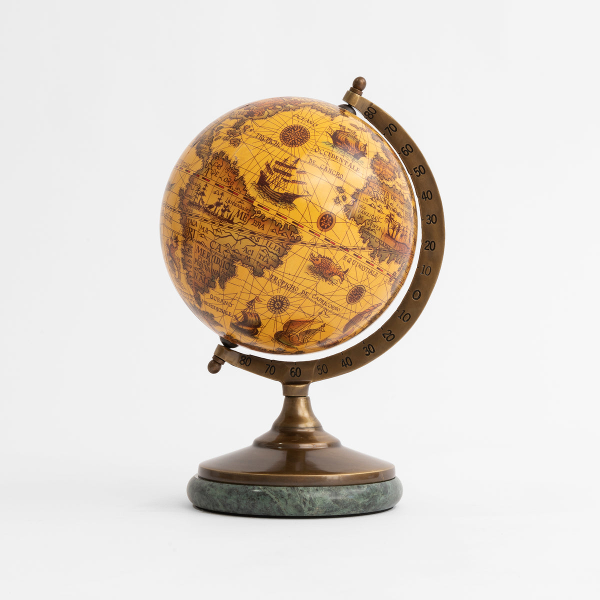 Italfama Ancient Map Globe w/ Marble Base
