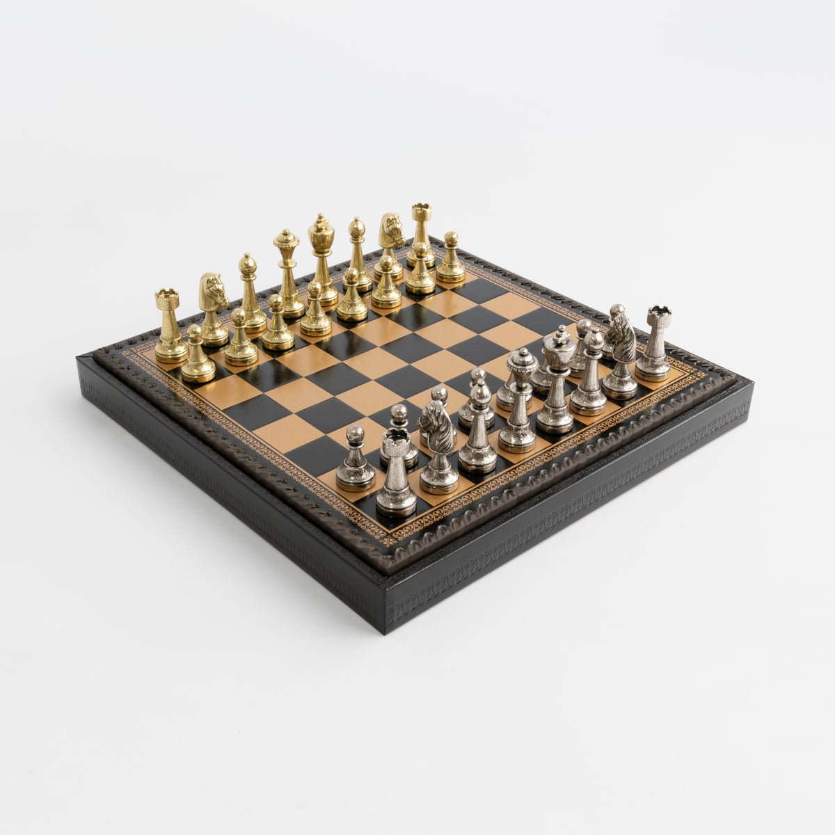 Italfama Classic Metal Chess Set With BackGammon + Checkers
