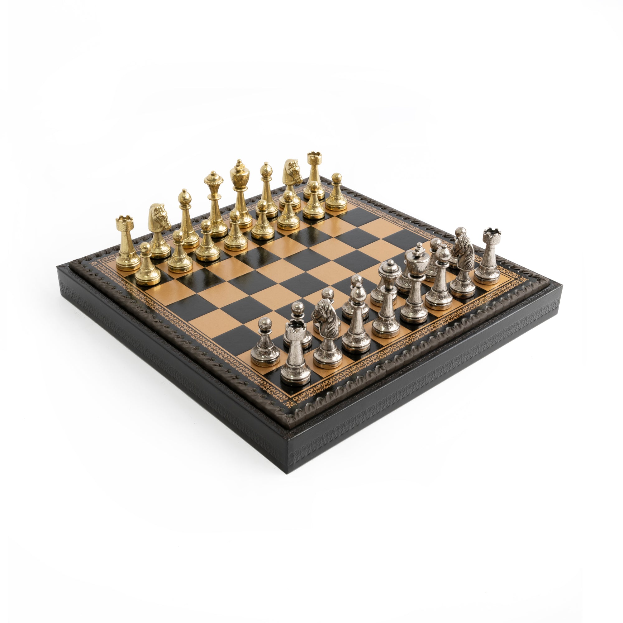 Italfama Classic Metal Chess Set With BackGammon + Checkers
