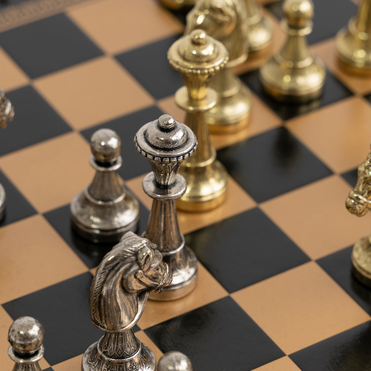 Italfama Classic Metal Chess Set With BackGammon + Checkers