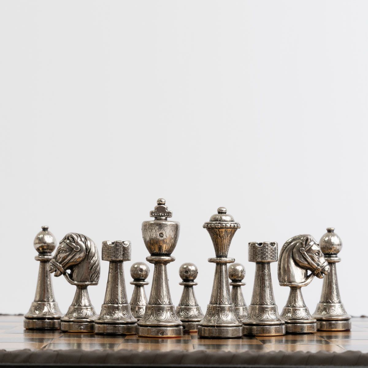 Italfama Classic Metal Chess Set With BackGammon + Checkers