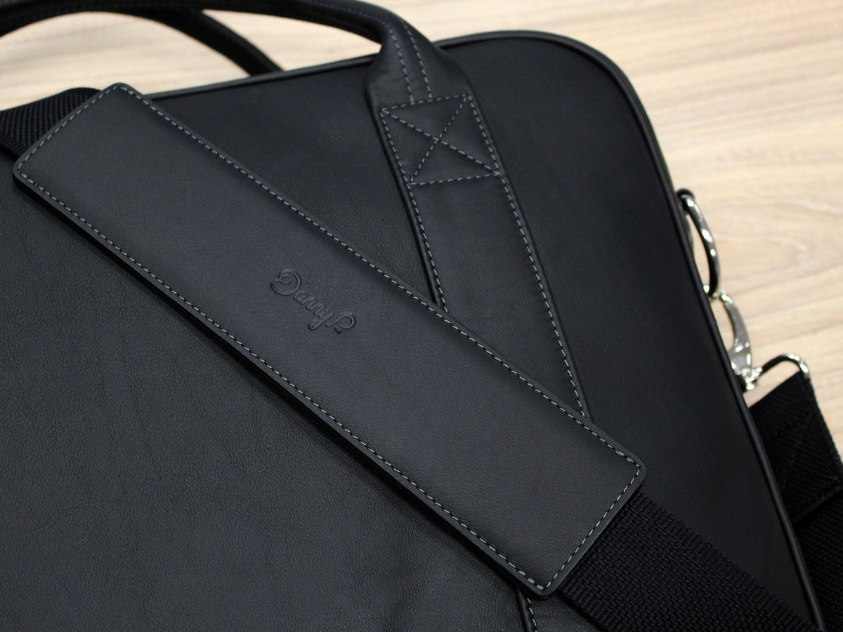 Danny P Leather Messenger Bag Black