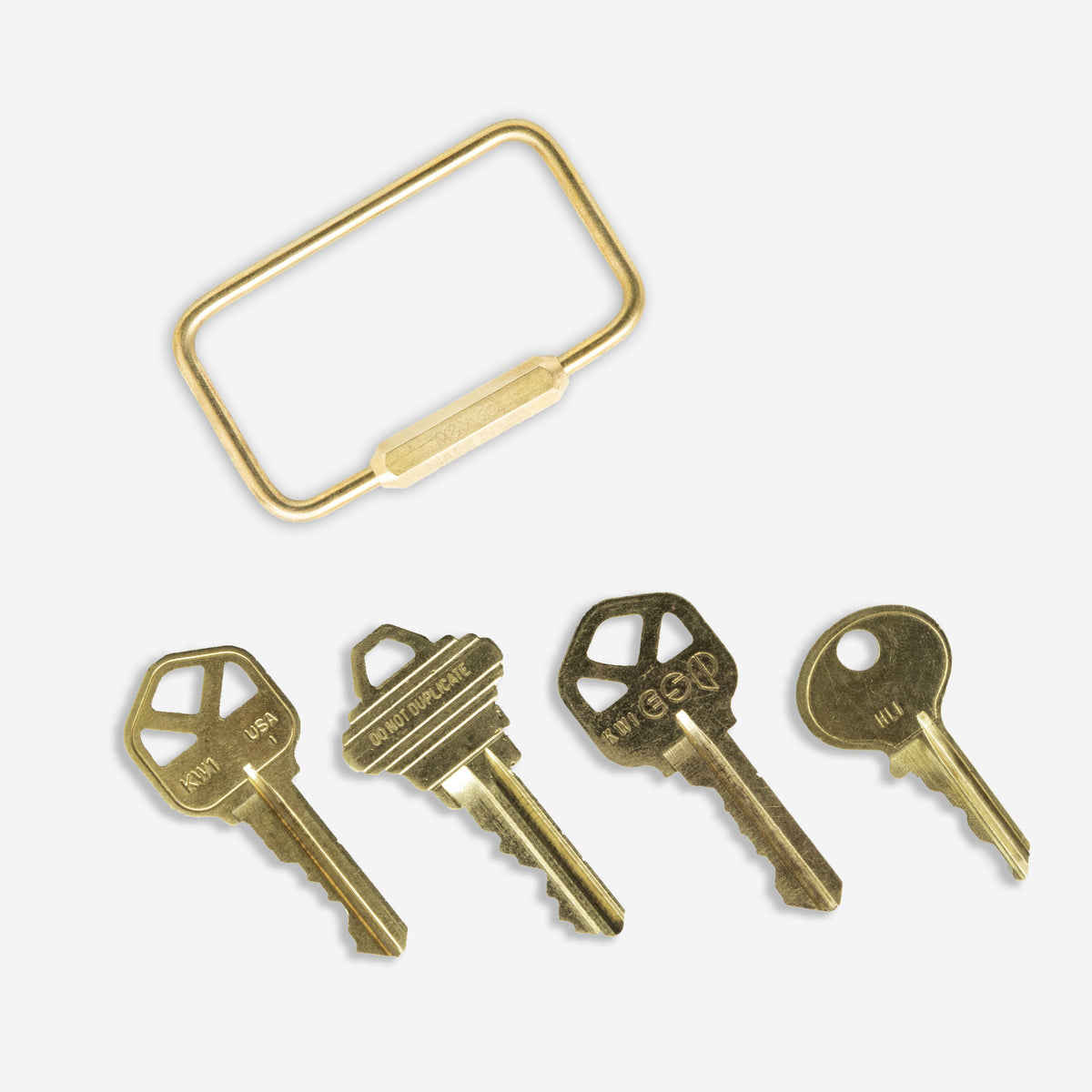 Maxx &amp; Unicorn Rectangle Keyring Brass