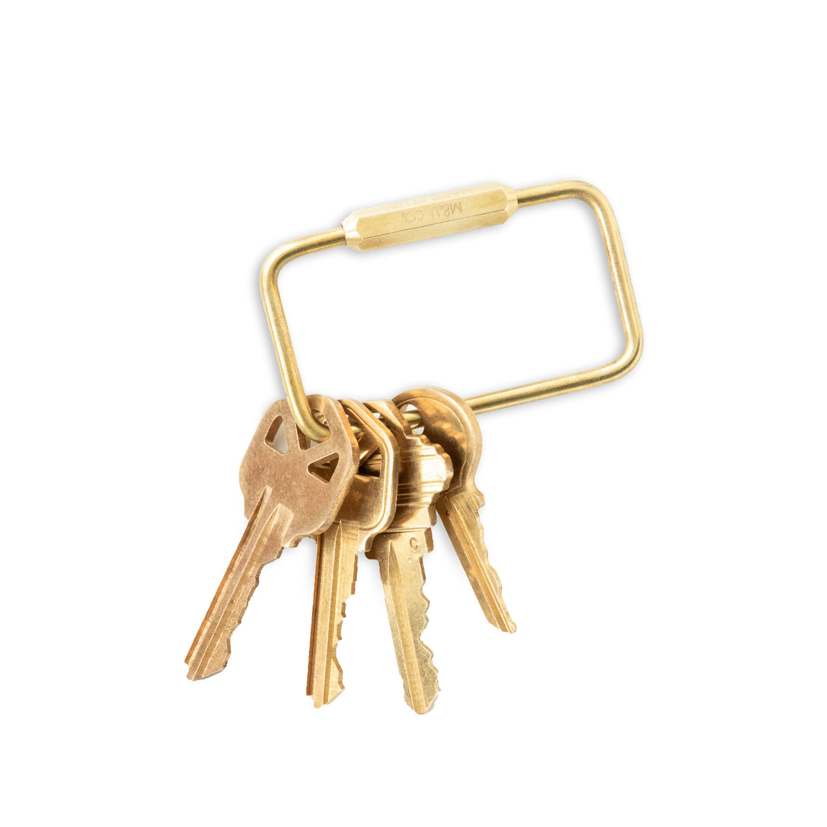 Maxx &amp; Unicorn Rectangle Keyring Brass