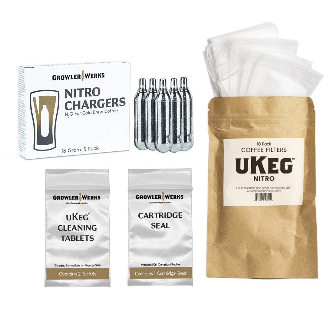 GrowlerWerks uKeg Nitro Coffee Refill Kit with Gas and Filters