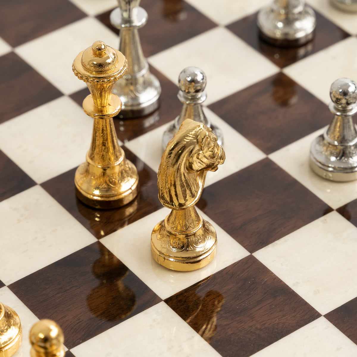 Italfama Walnut Briar Wood Chess Set