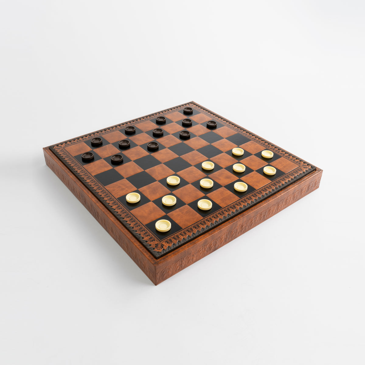 Italfama Classic Metal/Wood Chess Set With BackGammon + Checkers