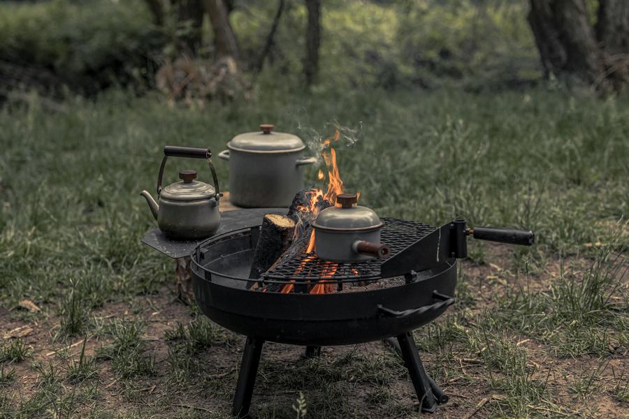 Barebones Cowboy Fire Pit Side Table - 23"