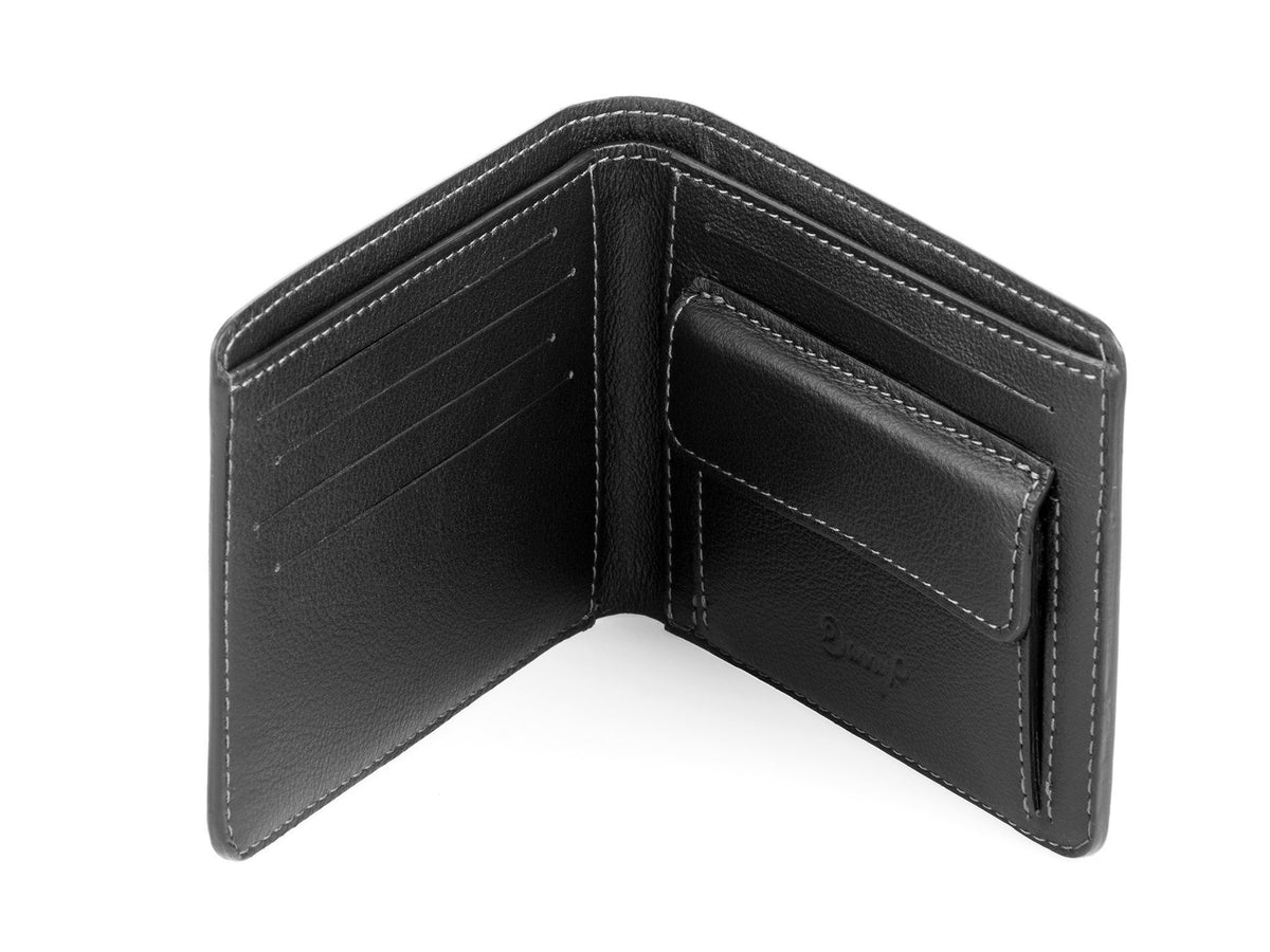 Danny P. Slim Leather Coin Wallet Black
