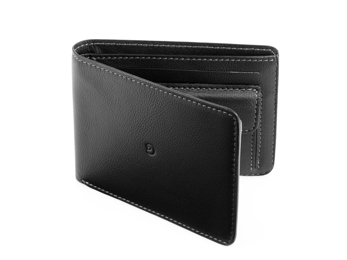Danny P. Slim Leather Coin Wallet Black