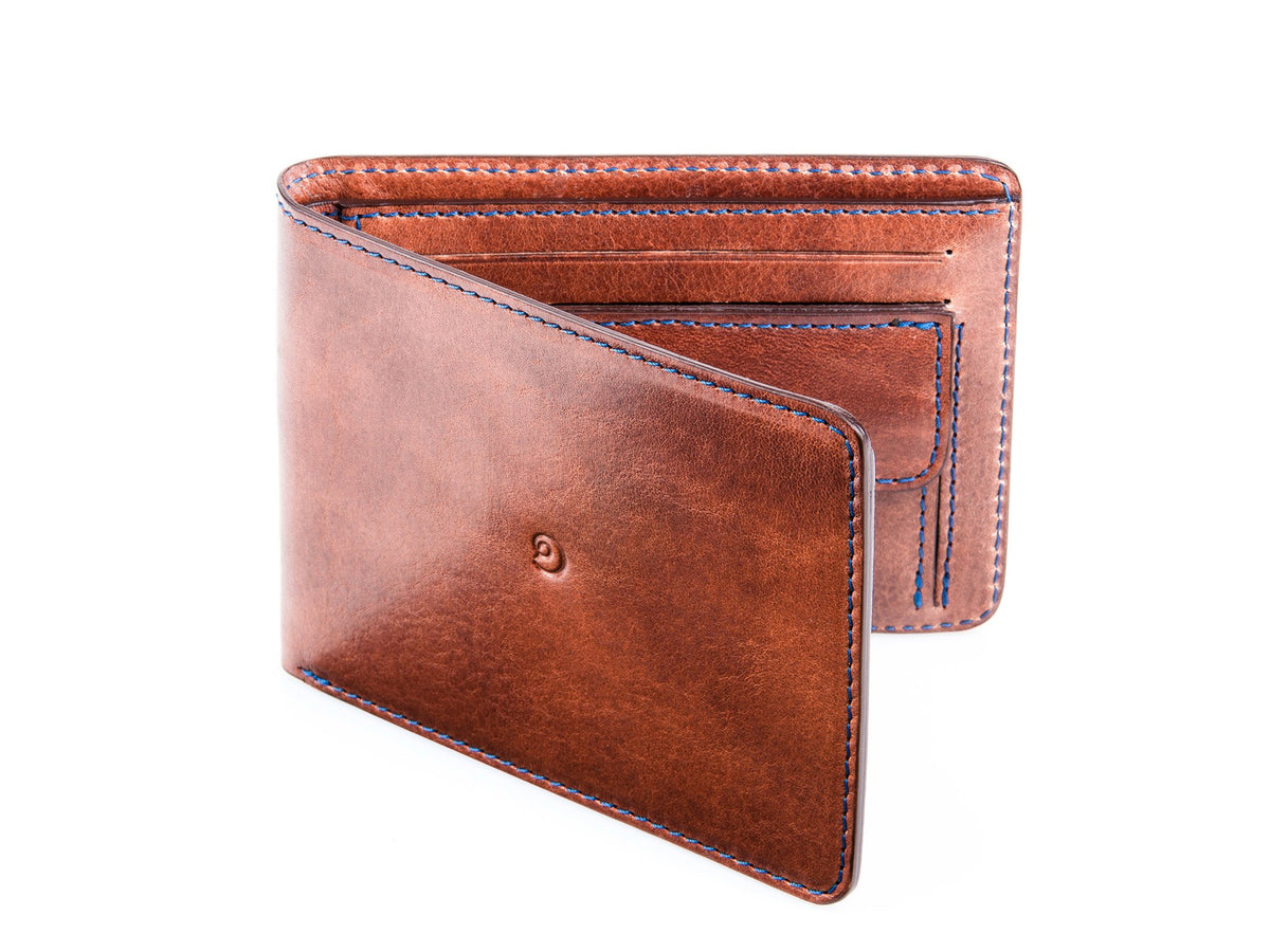 Danny P. Slim Leather Coin Wallet Brown