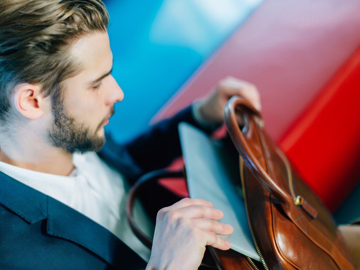 Danny P Leather Messenger Bag Dark Brown
