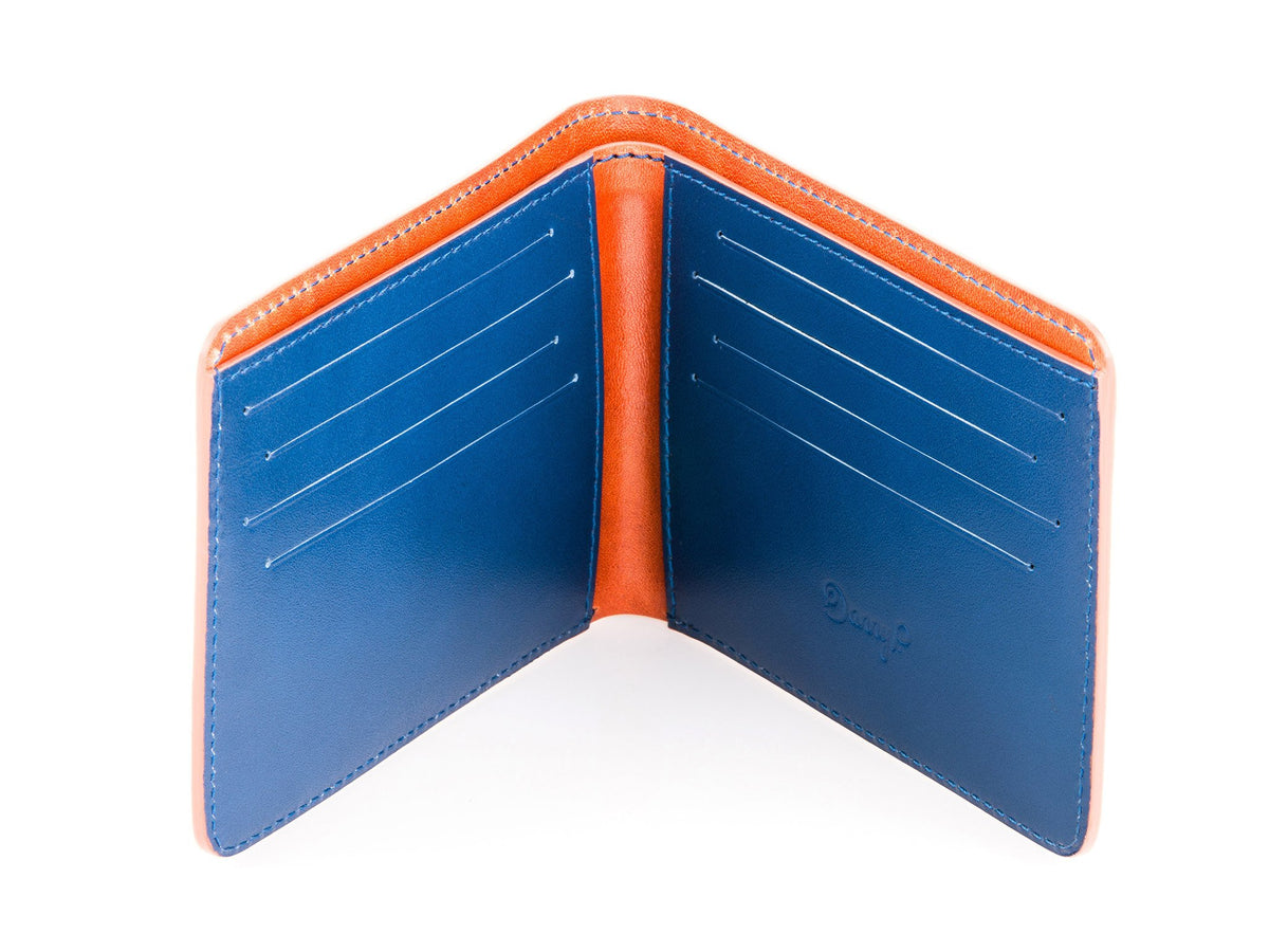 Danny P. Slim Leather Wallet Tan Blue