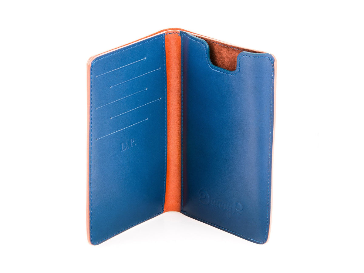 Danny P. Leather Wallet and iPhone 6/6s/7 Case Tan Blue